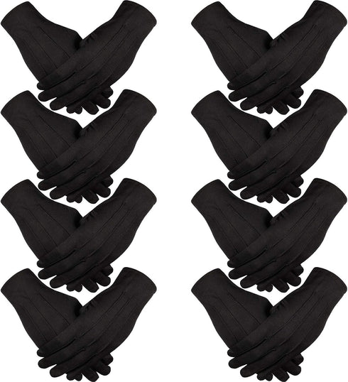 SATINIOR 8 Pairs Nylon Cotton Gloves Costume Uniform Police Parade Gloves Formal Tuxedo Honor Guard Parade for Women Men...